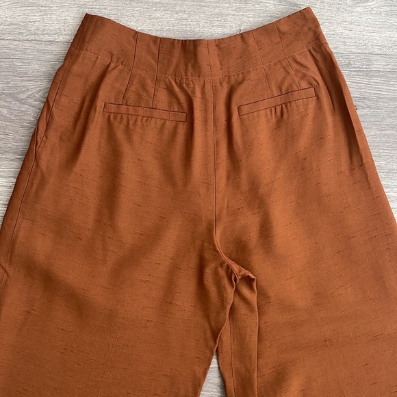 Kate Spade Collection High Rise Wide Leg Pants Crepe Brown US 4 / 38" Inseam - Picture 8 of 10